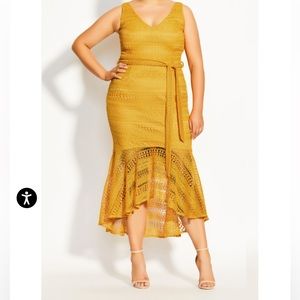 Simmer Lace Dress - amber